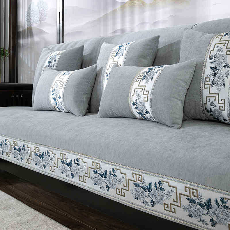 

Новая китайская шенилловая подушка для дивана, универсальная для всех сезонов, нескользящая подушка для сиденья из массива дерева, высококачественный чехол для дивана из красного дерева, полный чехол 70*70cm