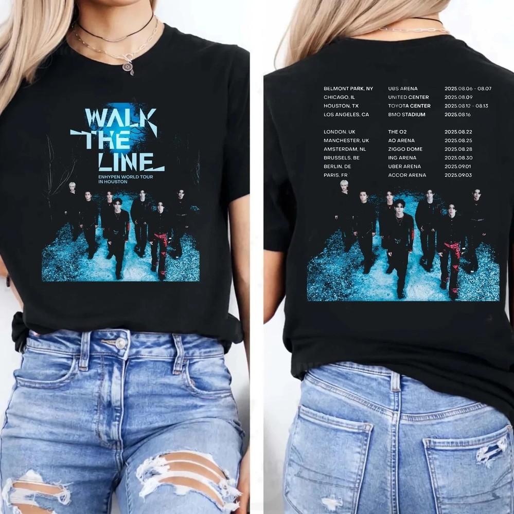 ENHYPEN World Tour Walk the Line IN U.S amp; EUROPE Enhypen 2025 T-Shirt Unisex T-Shirt S