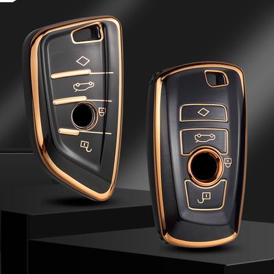 TPU Golden Edge Style Car Key Case Cover Shell Fob For BMW X3 X5 X6 F30 F34 F10 F20 G20 G30 G01 G02 G05 F15 F16 1 3 5 7 Series