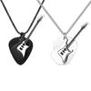 Fashion Punk Guitar Pick Pendant Necklace for Men Stainless Steel Guitar Charm Necklace Rock Hip-hop Jewelry Gift