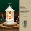Christmas LED Snow Globe Lantern with Santa and Snowman Décor, Candlestick Night Light Ornaments.