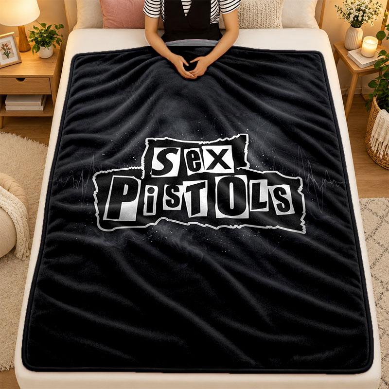 Flannel BlanketSex Pistols Warm Soft Throw Blanket for Indoor Sofa Bed Living Room Use
