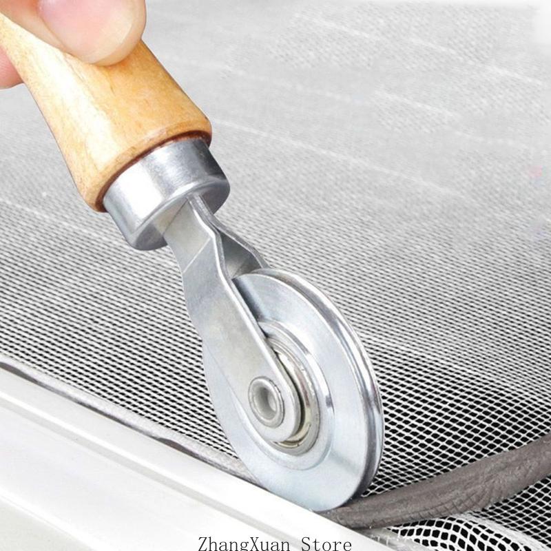 3XUF High Quality Screen Mesh Roller Spline Roller for Home Use with Wooden Handle
