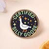 Cross-border Bestseller: Cute White Goose Brooch with Humorous Lettering – Perfect Animal Metal Badge for Hats and Backpacks