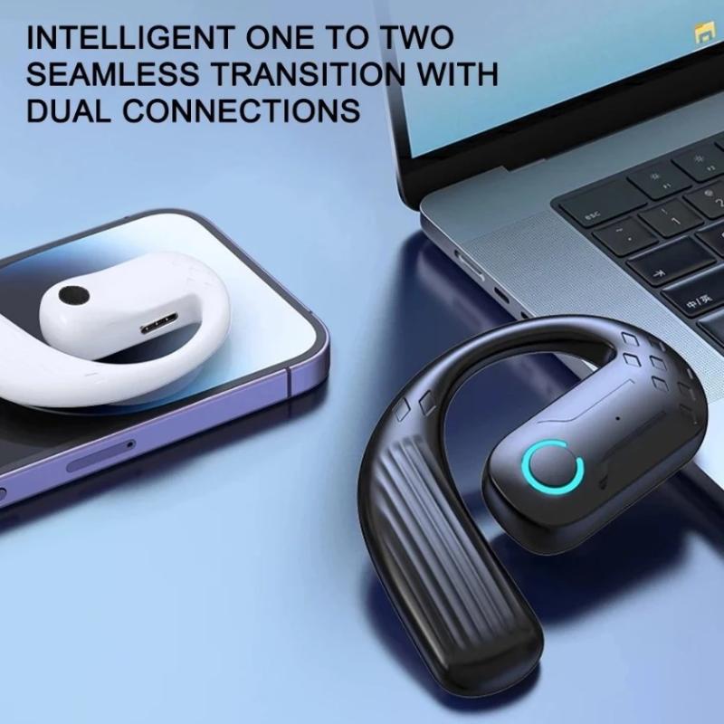 180° Rotating Hifi Stereo Waterproof Wireless Bluetooth Air Conduction Earphone Single Earhook Wear Noise Reduction Earbud With