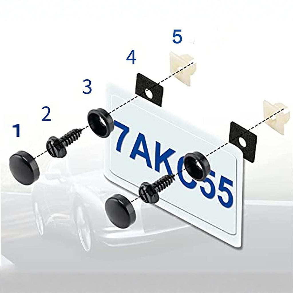 Stainless Steel Screws & Clips for American License Plate Frames US Spec