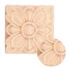 4Pcs Carved Flower Square Onlay Applique Door Cabinet Unpainted Furniture Decor(#2)