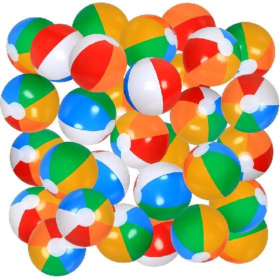 30 Pack Beach Balls Bulk, Inflatable Pool Toys Beach Toys for Kids Beach Balls for Summer Water Games 12  Rainbow