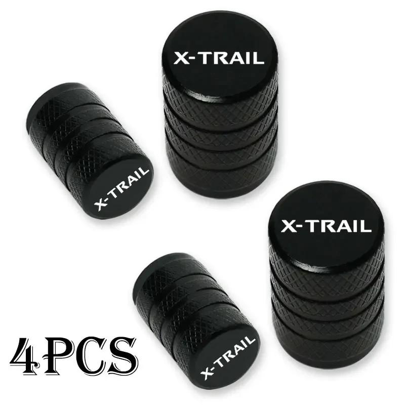 4pcs Car Wheel Tire Valve Caps Tyre Stem Covers Airdust Waterproof Accessories For Nissan X-trail Xrail Auto Badges