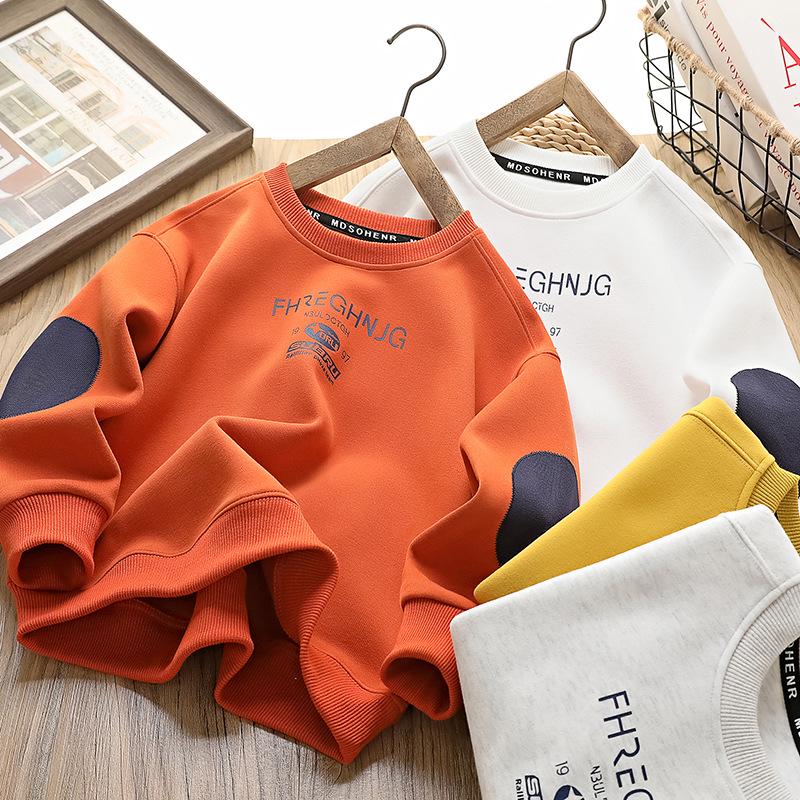 

Korean-Style Spring 2025 Long-Sleeve Round Neck Sweatshirt for Medium & Large Children 110 жовтий