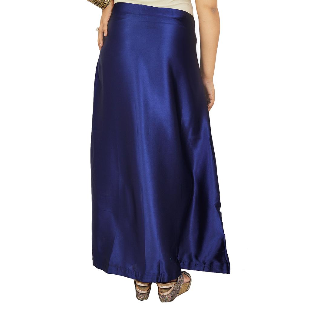 Indian Satin Silk Petticoat Bollywood Solid Inskirt Lining For Sari