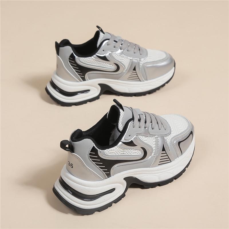 Fashion Women's Sneakers Summer 2025 Shoes On Platform Tennis Female Woman-shoes New Thick Sole Fashion Silver Trainers Roses Womens Sne