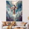 Man In Divine Light Among Clouds Patterned Tapestry Decorative Wall Hanging, Home Bedroom Living Room Decor