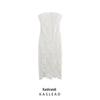 2024 Winter Women's European & American Style Lace Strapless Slim Dress
