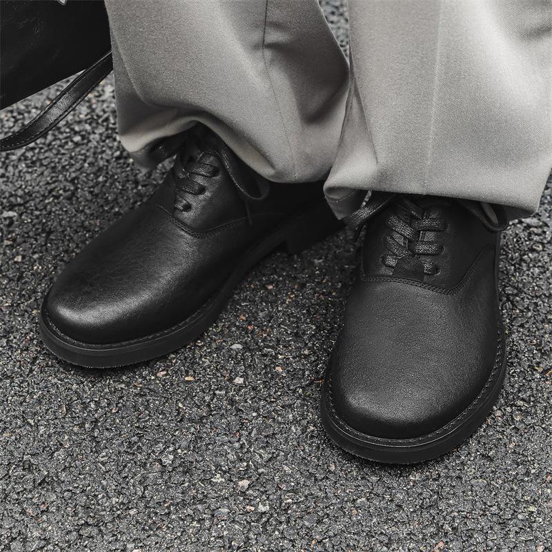 Leather shoes summer British business dress high sense casual derby shoes black men's shoes low-top shoes 56789-J