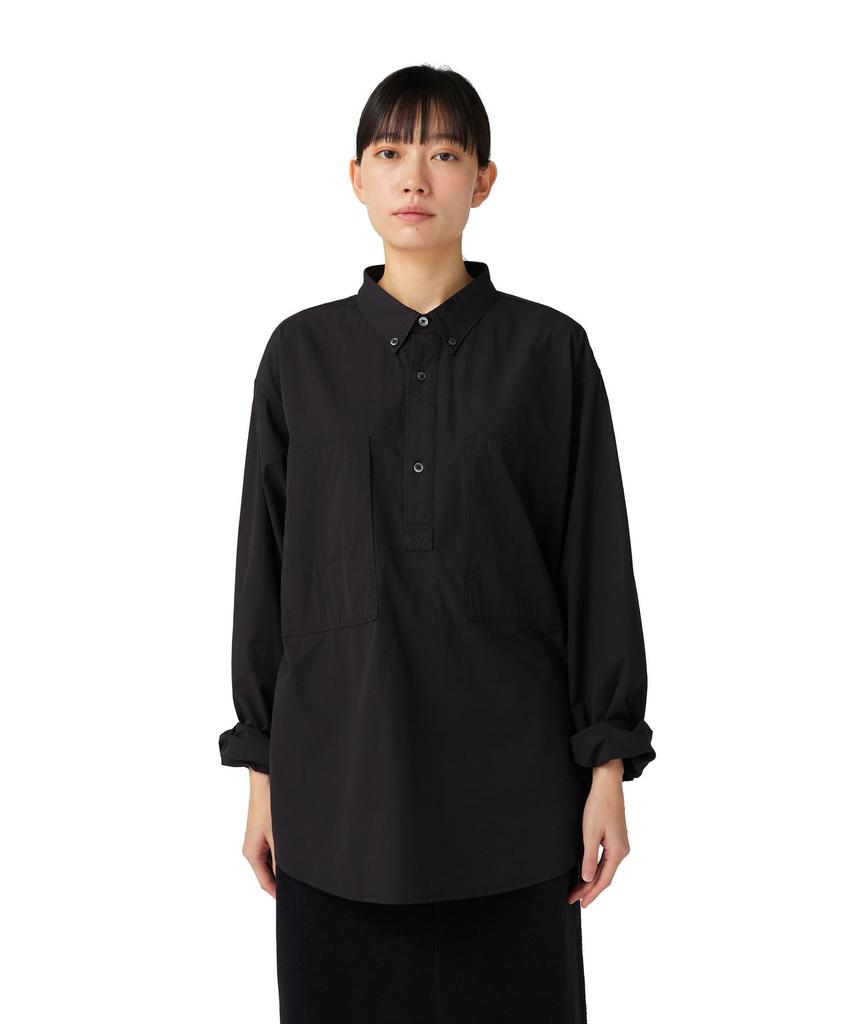Snow Peak Organic Cotton Pullover Shirt Long and Size Black SH-25AU004, Sleeve, Men's Women's, XL,
