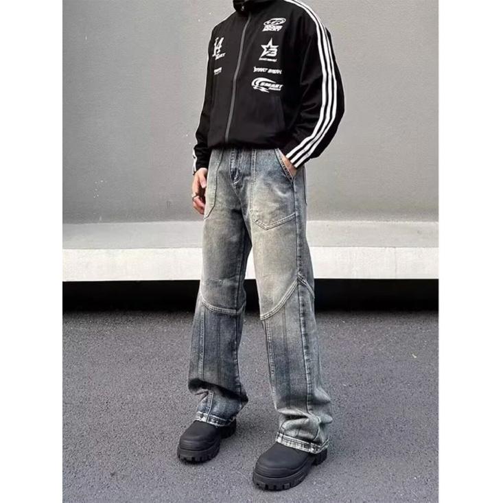 Minimalist Men'S Versatile Youth Fashion Jeans, New Loose Straight Leg Summer Pants, Men'S Temperament Trend