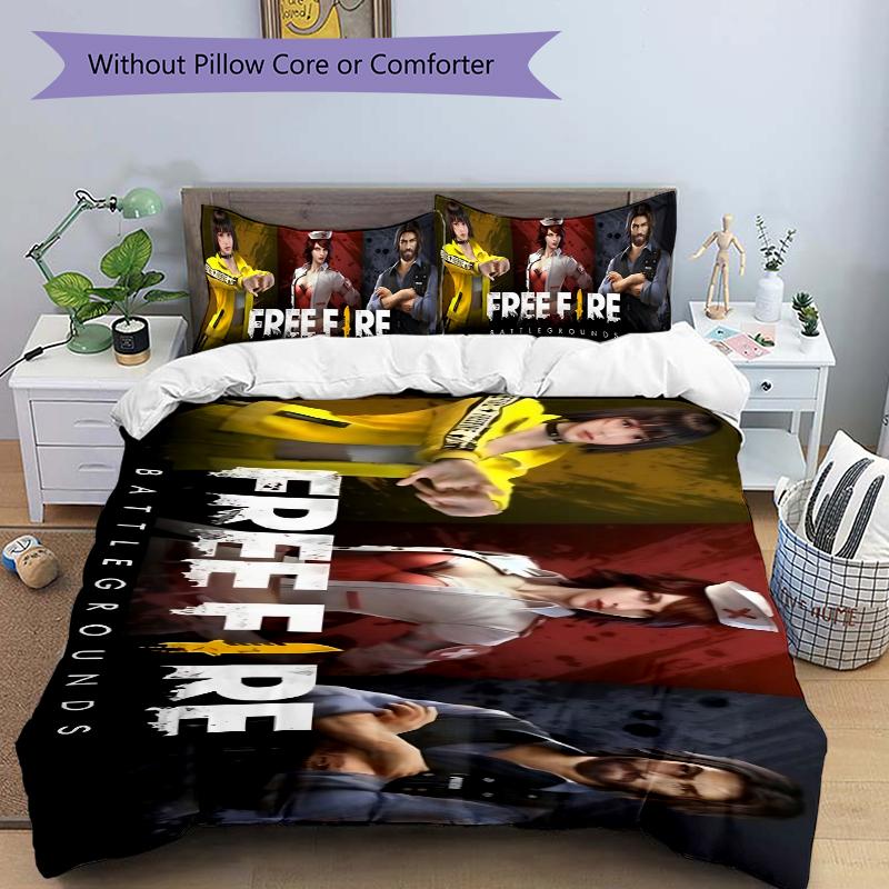 Free Fire Urban Battle Printed 3pcs Bedding Set Soft Microfiber 1 Duvet Cover And 2 Pillowcases Home Bedroom Decor Xmas Gift K1785