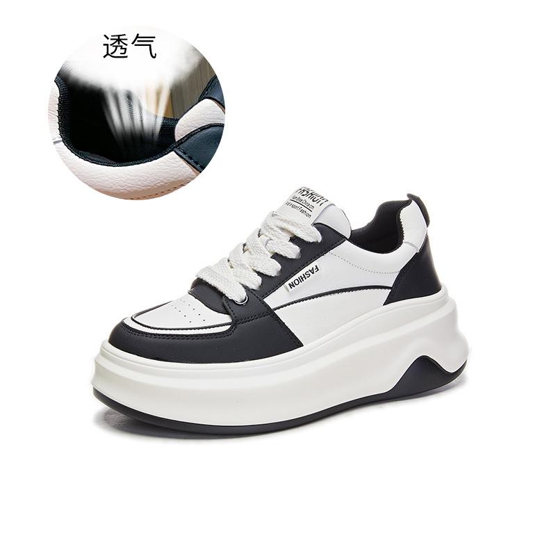 

Leather white shoes women s 2025 spring new height-increasing versatile shoes children s casual thick baseplate shoes women s sports women s shoes 40