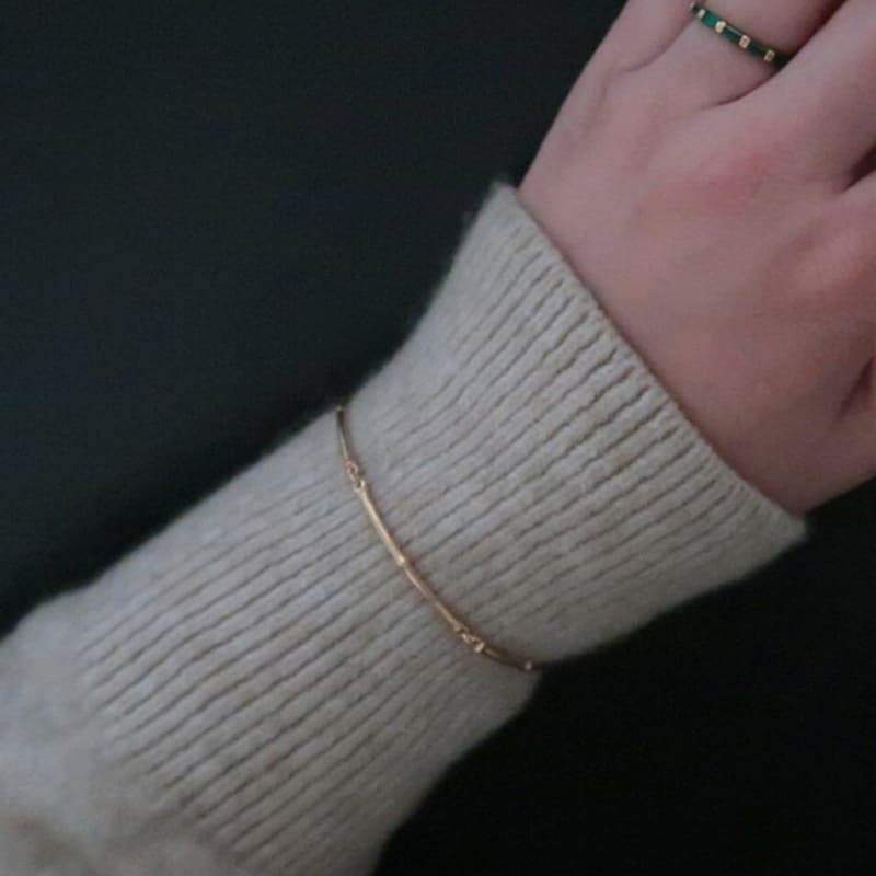 

mahogani GOLD BAMBOO CHAIN BRACELET 210MM