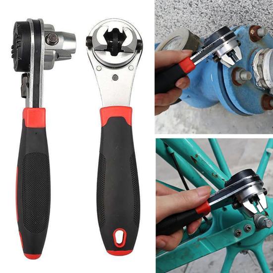Universal Socket Torque Ratchet Wrench Anti-Slip Handle Ergonomic Design Heat Treated Multifunctional