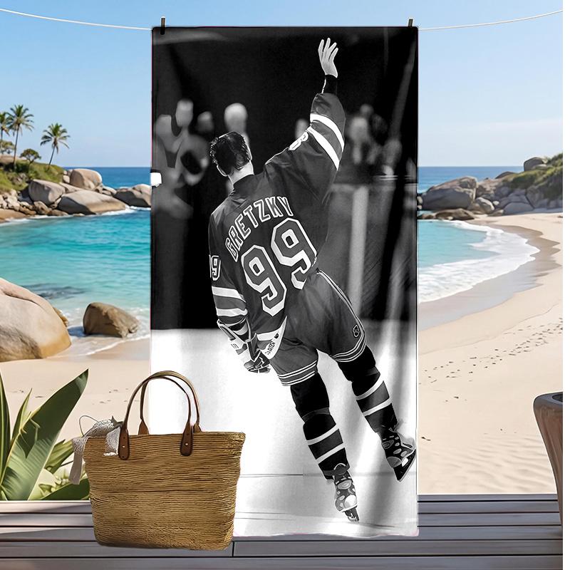 Wayne Gretzky Printed Beach Towel Quick Dry Soft TowelPortable Large Rectangular Beach Blanket for Travel Swimming Pool