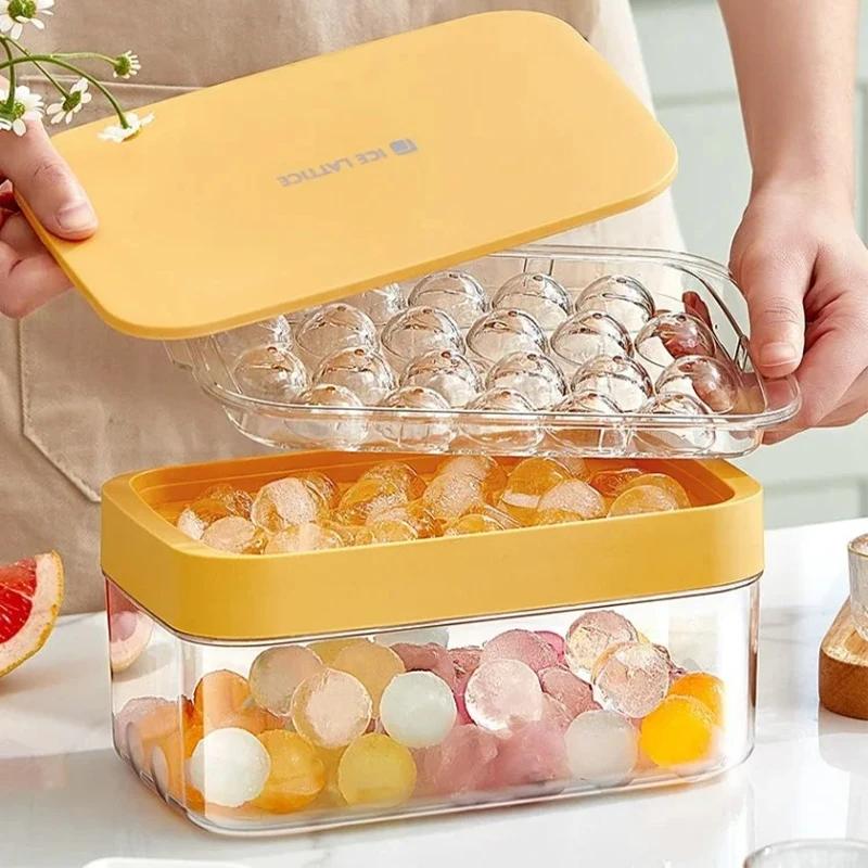 Mini Ice Cube Tray With Lid And Bin Ice Cube Maker Ice Mold Ice Cubes Storage Box Spill-resistant Removable For Whiskey Cocktail