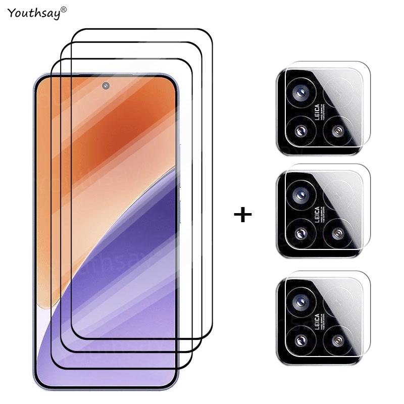 6in1 Full Cover Glass For Xiaomi 15 Tempered Glass Xiaomi 15 Screen Protector HD Protective Phone Lens Film Xiaomi 15 14 13