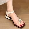 Fashion Women's Summer Crystal Clip Toe Flat Sandals Fashionable Gladiator Outdoor Footwear Ladies Comfortable Sandalias