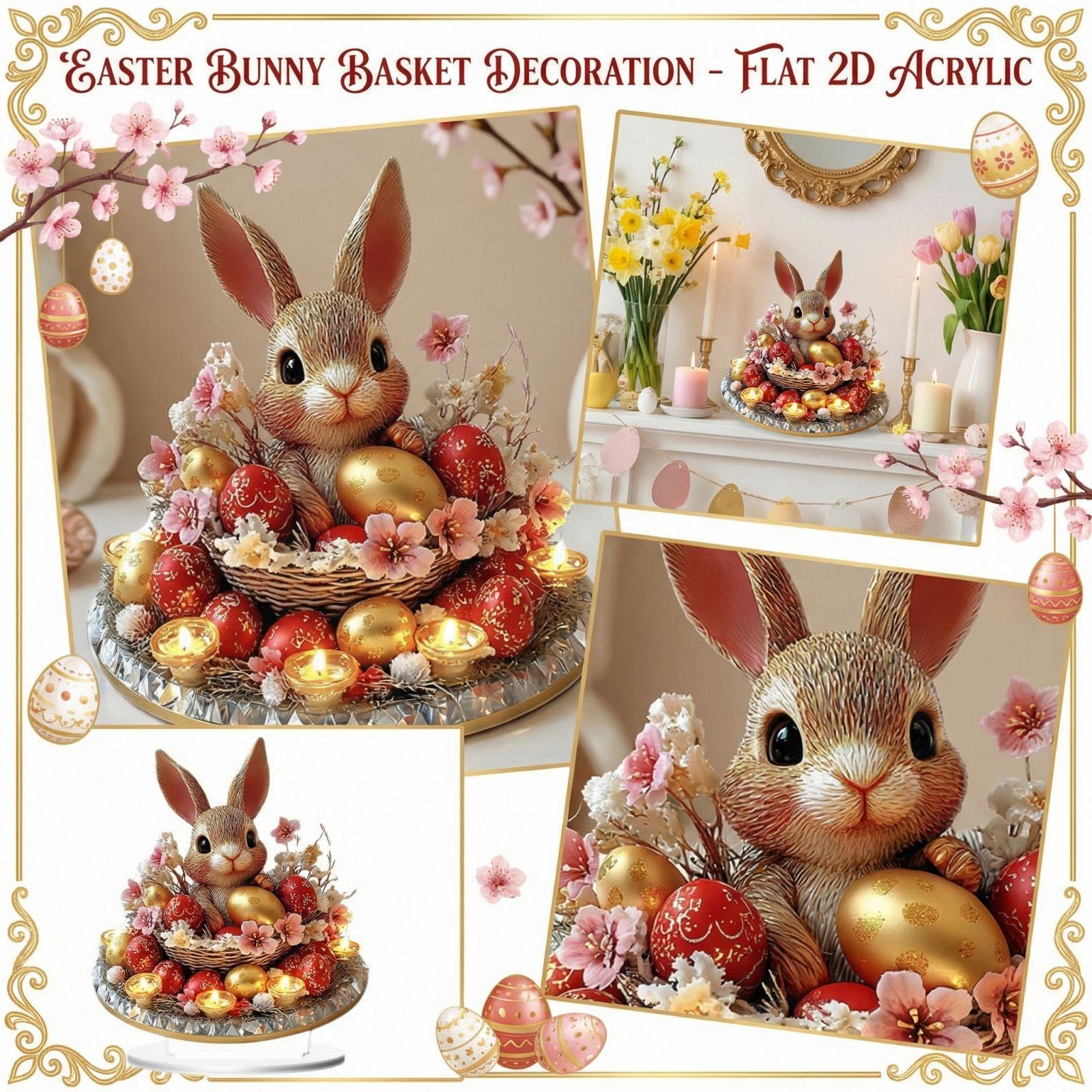 

2D Resurrection Easter Rabbits Acrylic Home Decor Ornament One Size