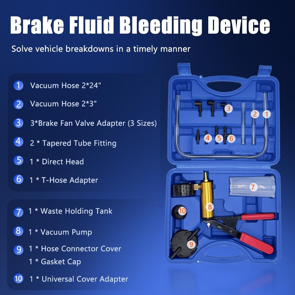 Brake Fluid Bleeding Device,Vacuum Manual Pump,Brake Bleeding, 0~30 inHg (kPa),Brake Bleeding Device Auto,Brake Bleeding Device