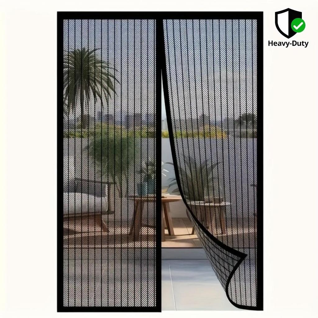 1-piece Magnetic Suction Screen Door Curtain - Insect Proof Mesh Belt Self Sealing Technology, Easy To Install Without Tools, Suitable for All Seasons