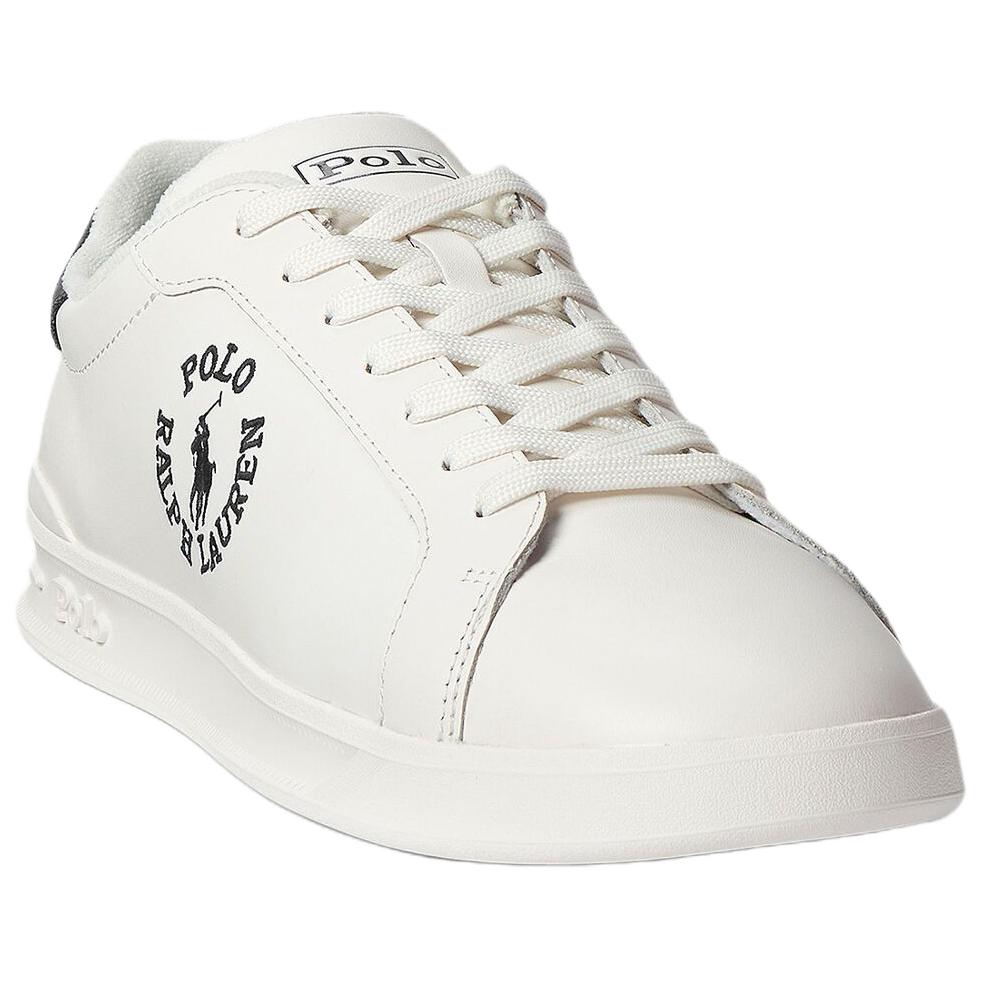 Polo Ralph Lauren Leder Rundzehen Schnürschuh Logo Low-Top Sneakers Herren-Sneakers Weiß 809892336001