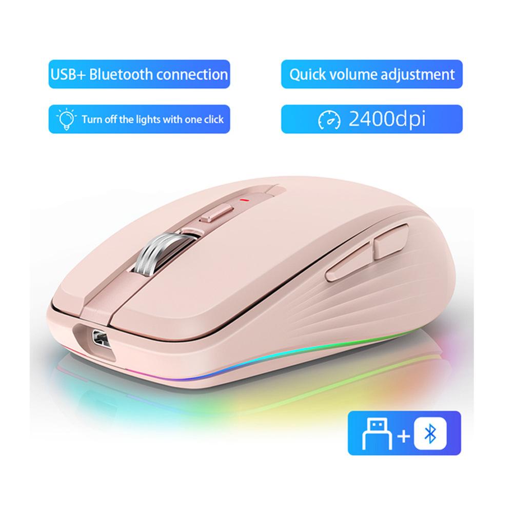 2.4G Dual-mode Bluetooth 5.1 Wireless Mouse ABS Mute Computer MOUSE2400dpi