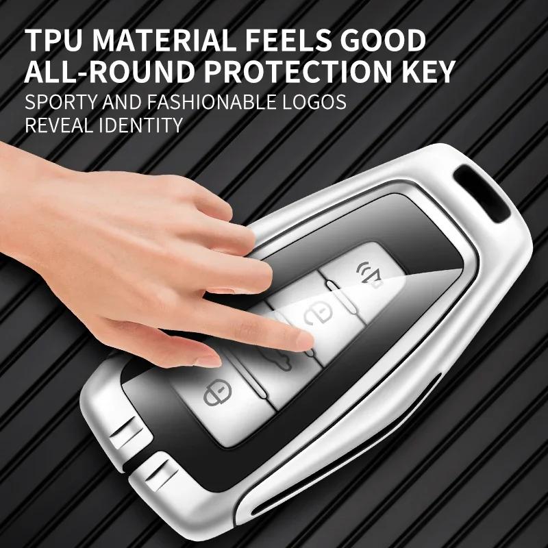 Alloy Car Key Cover Case For Geely Coolray X6 Geometry C Emgrand Global Kulrey Hawk Gx7 Okavango Smart Remote Car Accessories