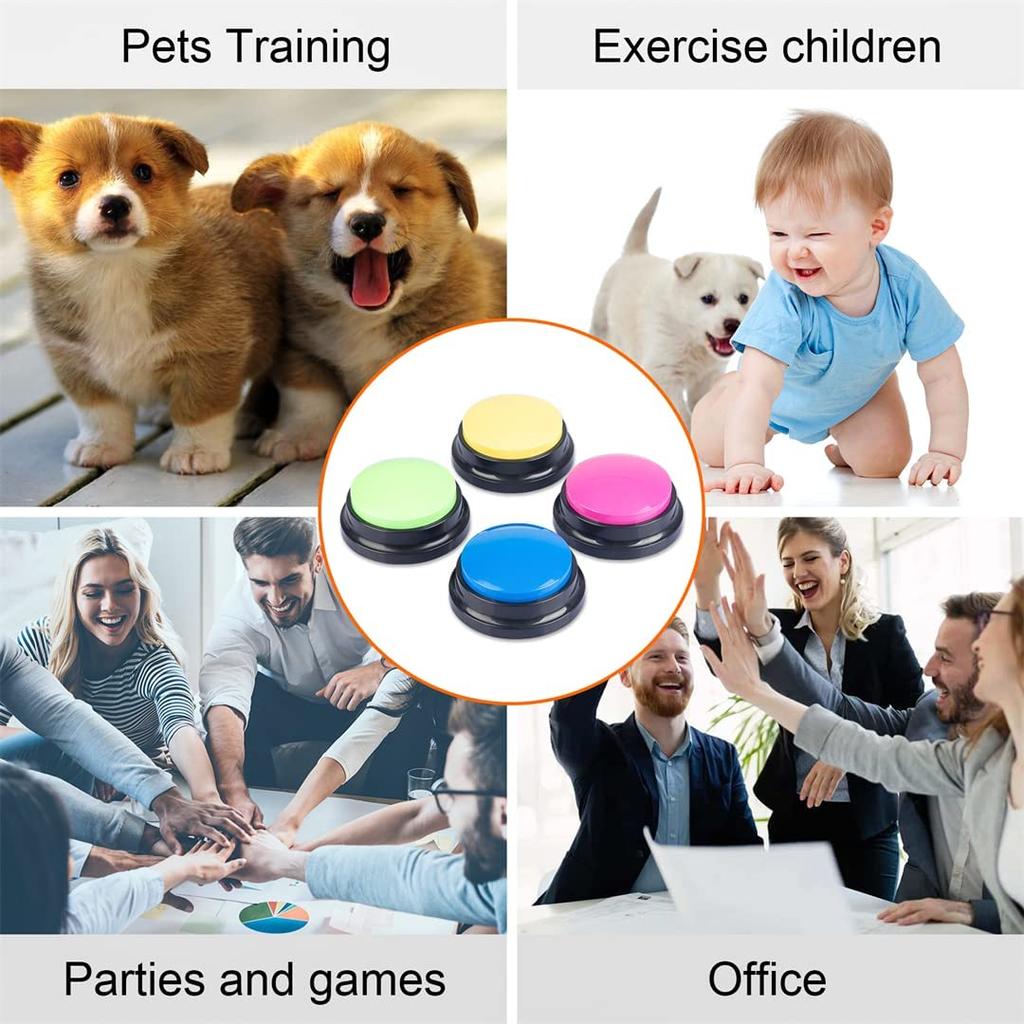 Buy 4pcs/set Recordable Buttons for Dog Communications Answer Buzzers