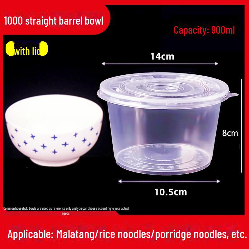 Round Disposable Plastic Bowl with Lid for Fresh-Keeping