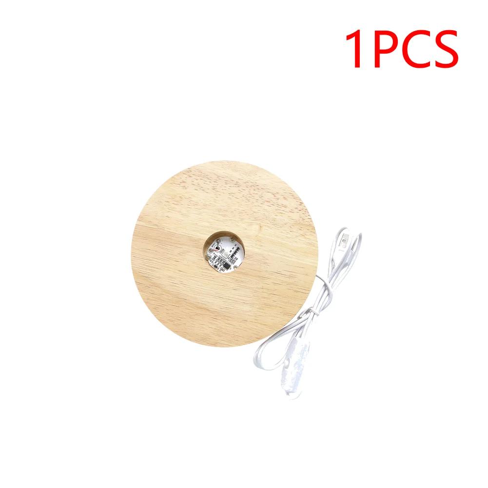 4 Inch Illuminated Display Base Round LED Light Display Base with 6 LEDs Light Up Base for for Resin Glass 3D Crystal Acrylic