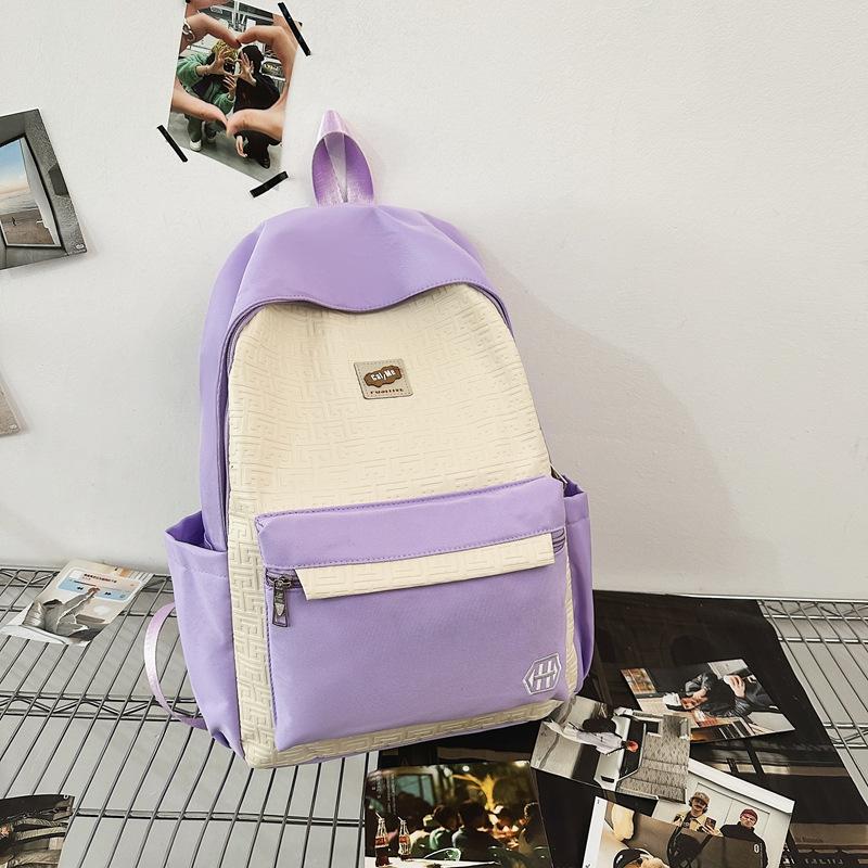 Schoolbag New Trendy Cool Backpack Large Capacity Korean Version Junior High School High School Student Schoolbag Women's Simple Fashion Versatile