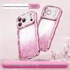 Apple 17 Pro Max Glitter Wave Gradient Case for iPhone 16: Rhinestone Protective Cover, High-End Feel, Compatible with iPhone 15.