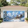 Snowy Mountain Cabin Garage Door Banner, Winter Wedding and Holiday Party Decor