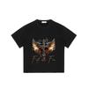 Faith Over Fear T Shirt Black Cross with Wings and Flames Design for Men Casual Wear Streetwear Fashion Statement Top