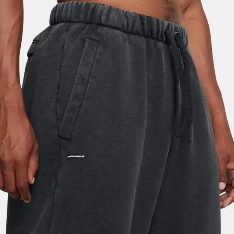 Under Armour Icon Loose Fit Training Fashion Versatile Cuffed Sports Pants Men bottoms Black 1386554-001