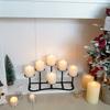 6 Heads Fireplace Candle Holder for Flameless or Wax Pillar Candles-black Candle Display Stand for Table Centerpieces Wedding Party