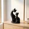Black Cat Figurine 3D Printed Mother And Kitten Statue Cute Animal Sculpture for Indoor Shelf Desktop Decor Gifts for Cat Lovers