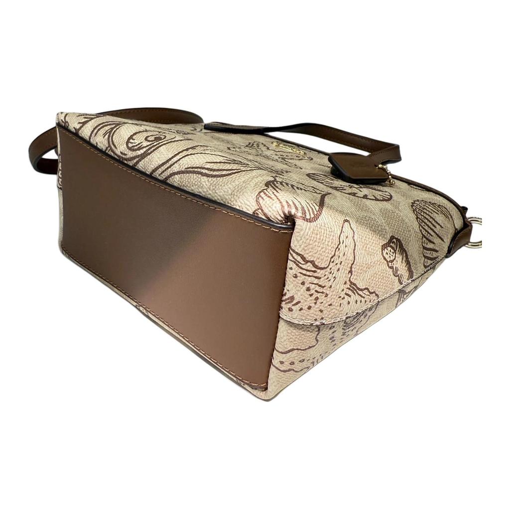 Coach City 15 Shell Print Detachable Shoulder Strap Tote Bag Women Tote Brown CBM65-IMSAS