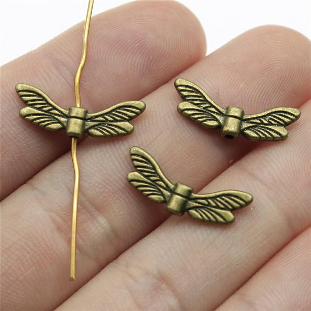 20pcs Angel Wing Small Hole Beads For Jewelry Making Antique Silver Color DIY Crafts Making Findings Handmade Jewelry Findings