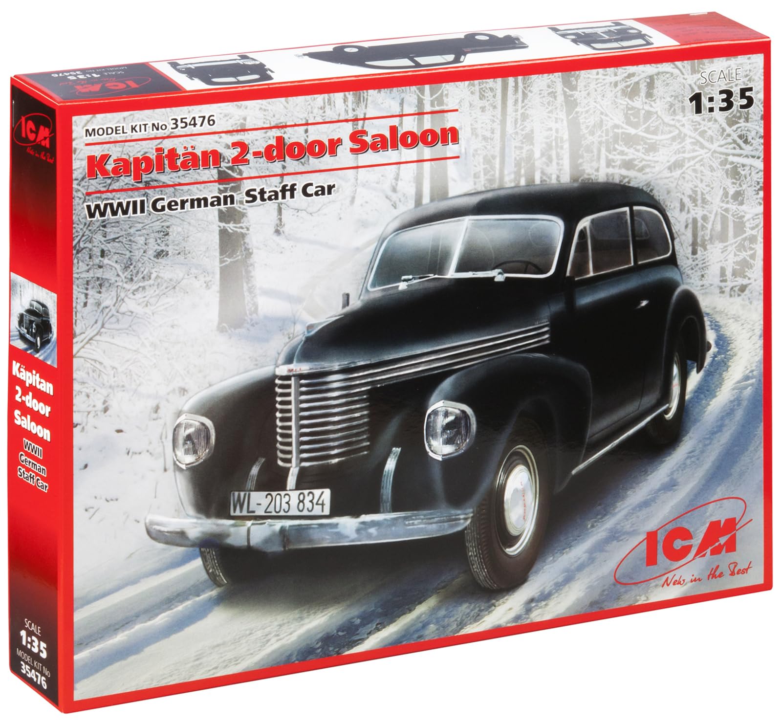 

ICM 1/35 scale German Kapitän 2-Door Saloon Staff Car Plastic Model 35476