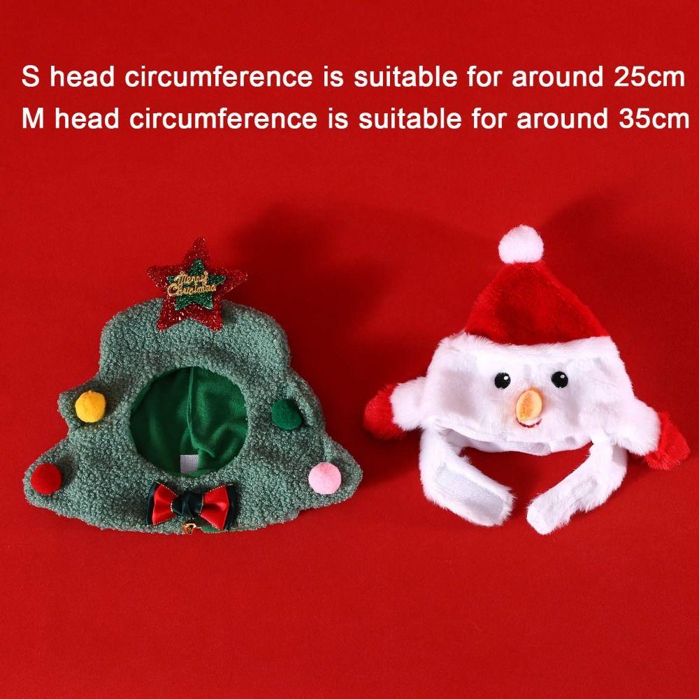 Cute Funny Cat Hat christmas tree Santa Claus Cat Cap Snowman Soft Pet Accessories Party Supplies