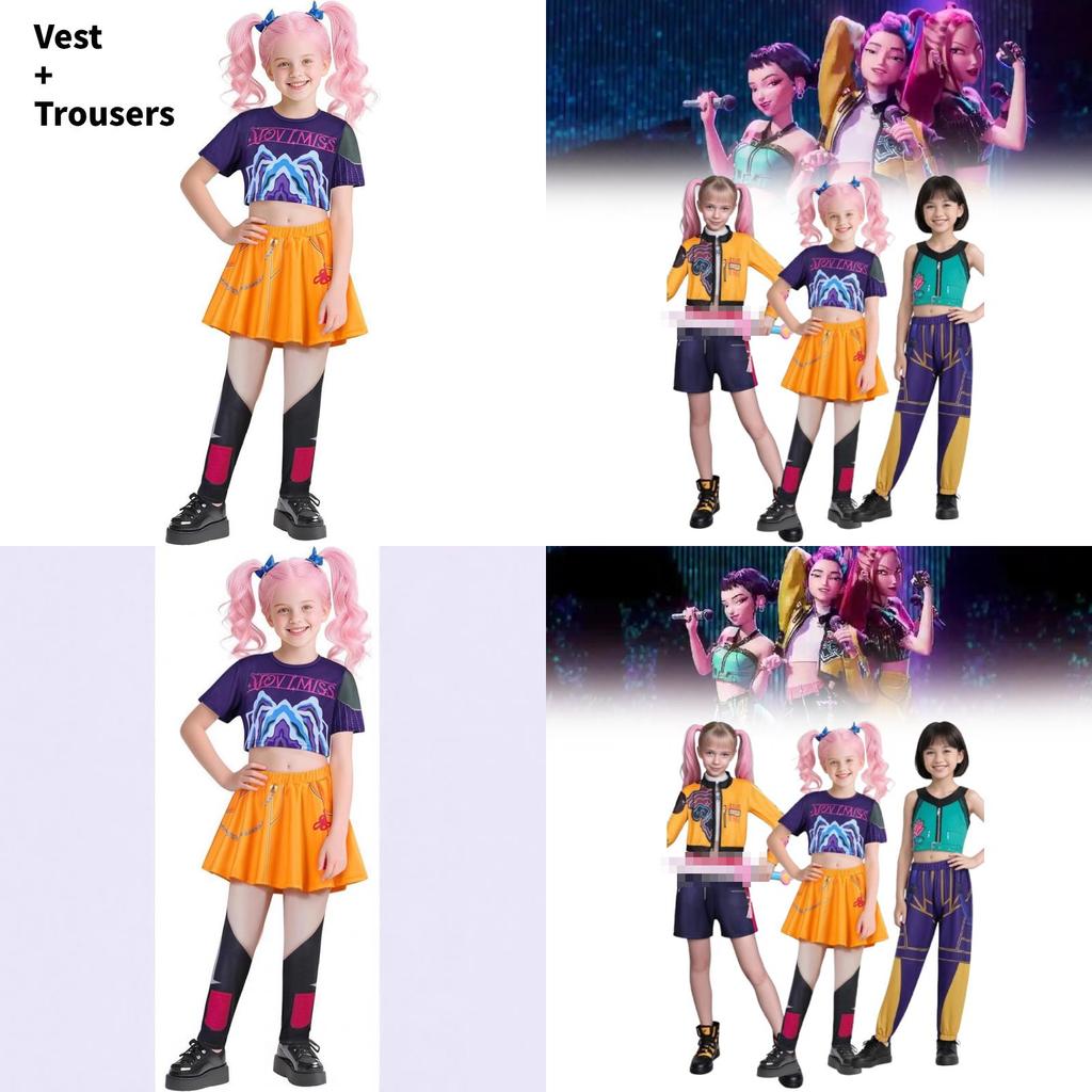 Kpop Dämonenjäger Rumi Mira Zoey Cosplay Kleid für Kinder Halloween Party Kostüme